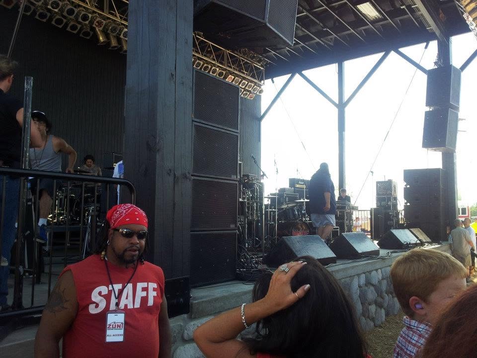 At the stage barrier