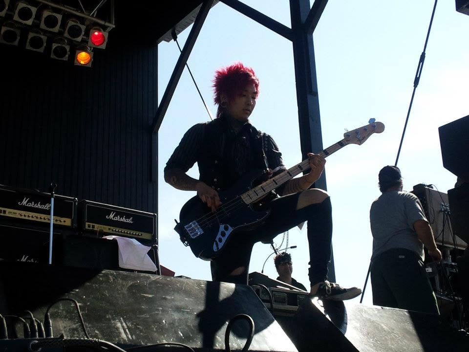Across the stage front