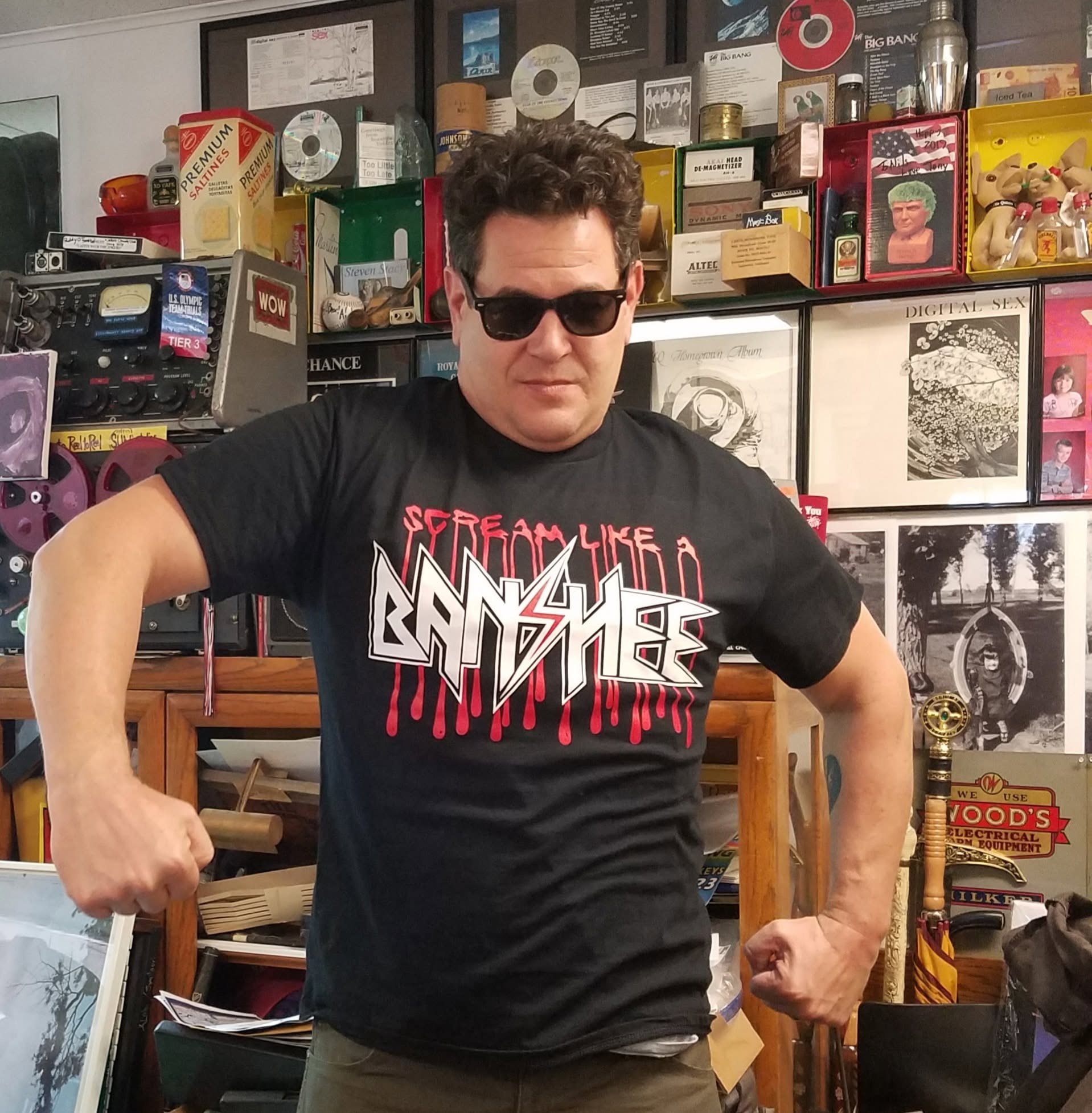 Wearing the Banshee shirt
