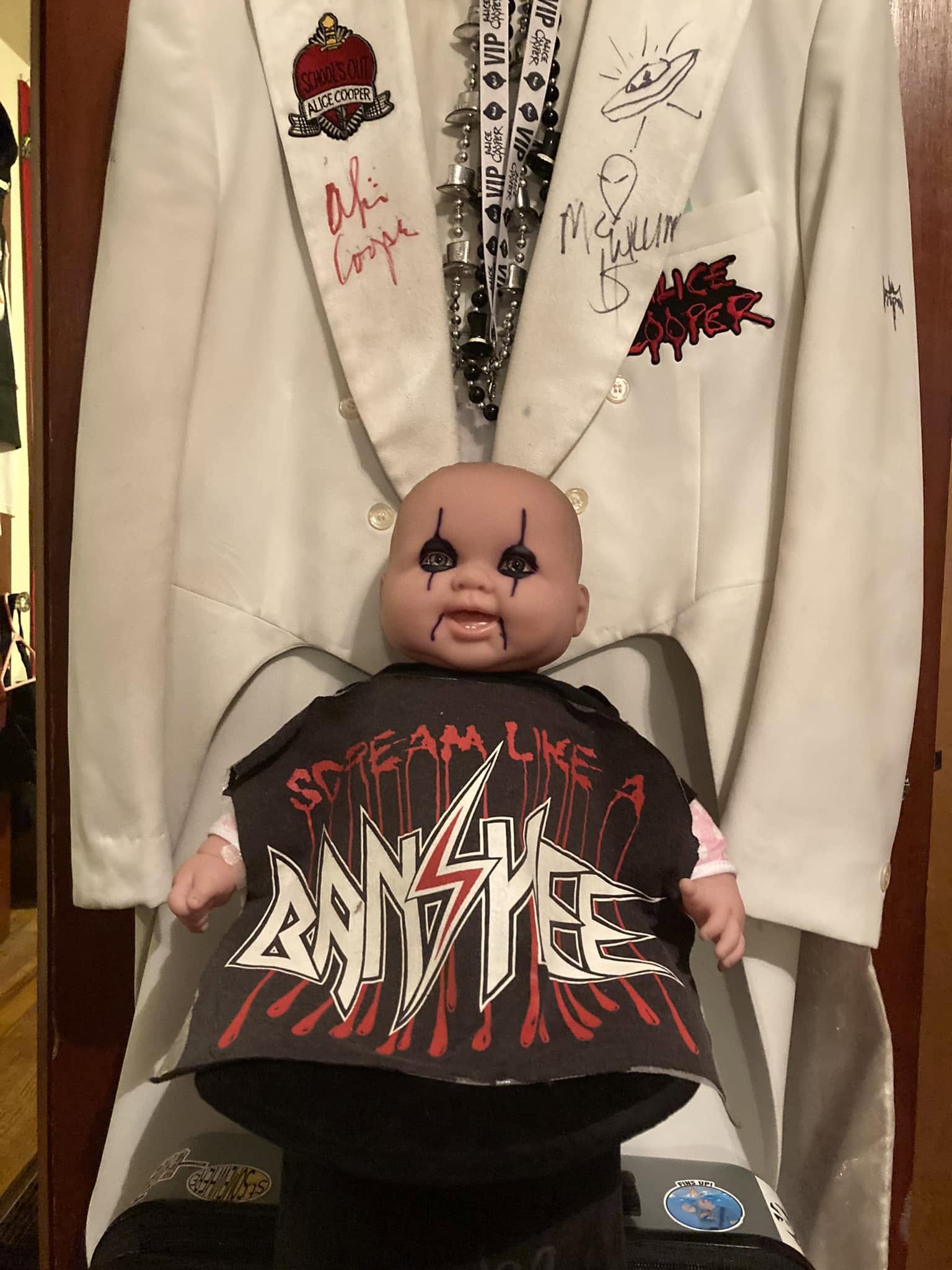 A doll in a Banshee shirt