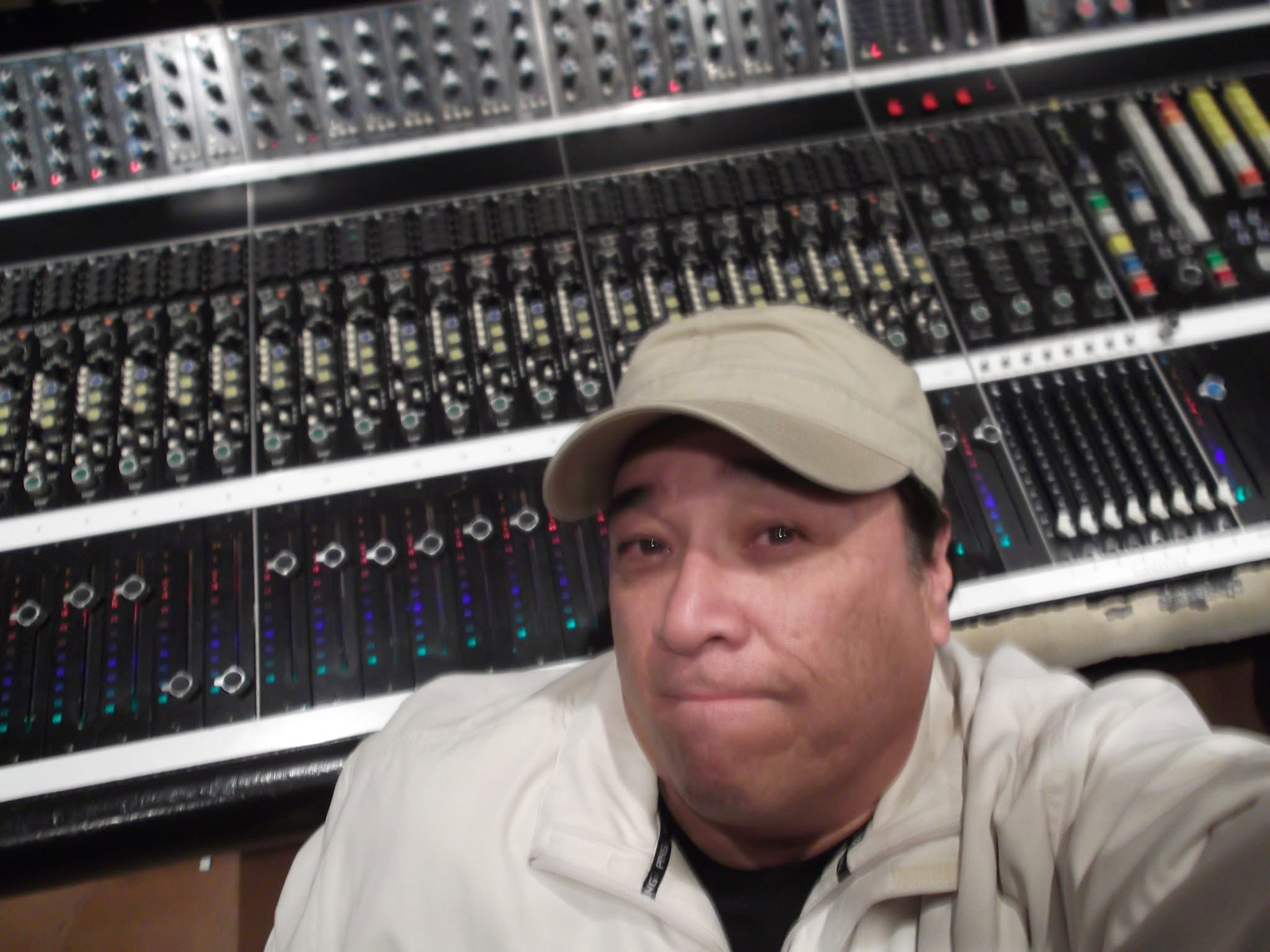 Behind the mixing desk