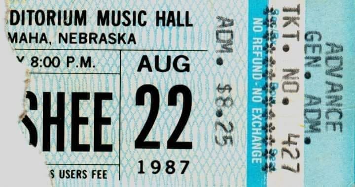 Omaha ticket, 1987