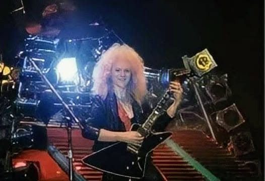 Guitar at the foot of the stage
