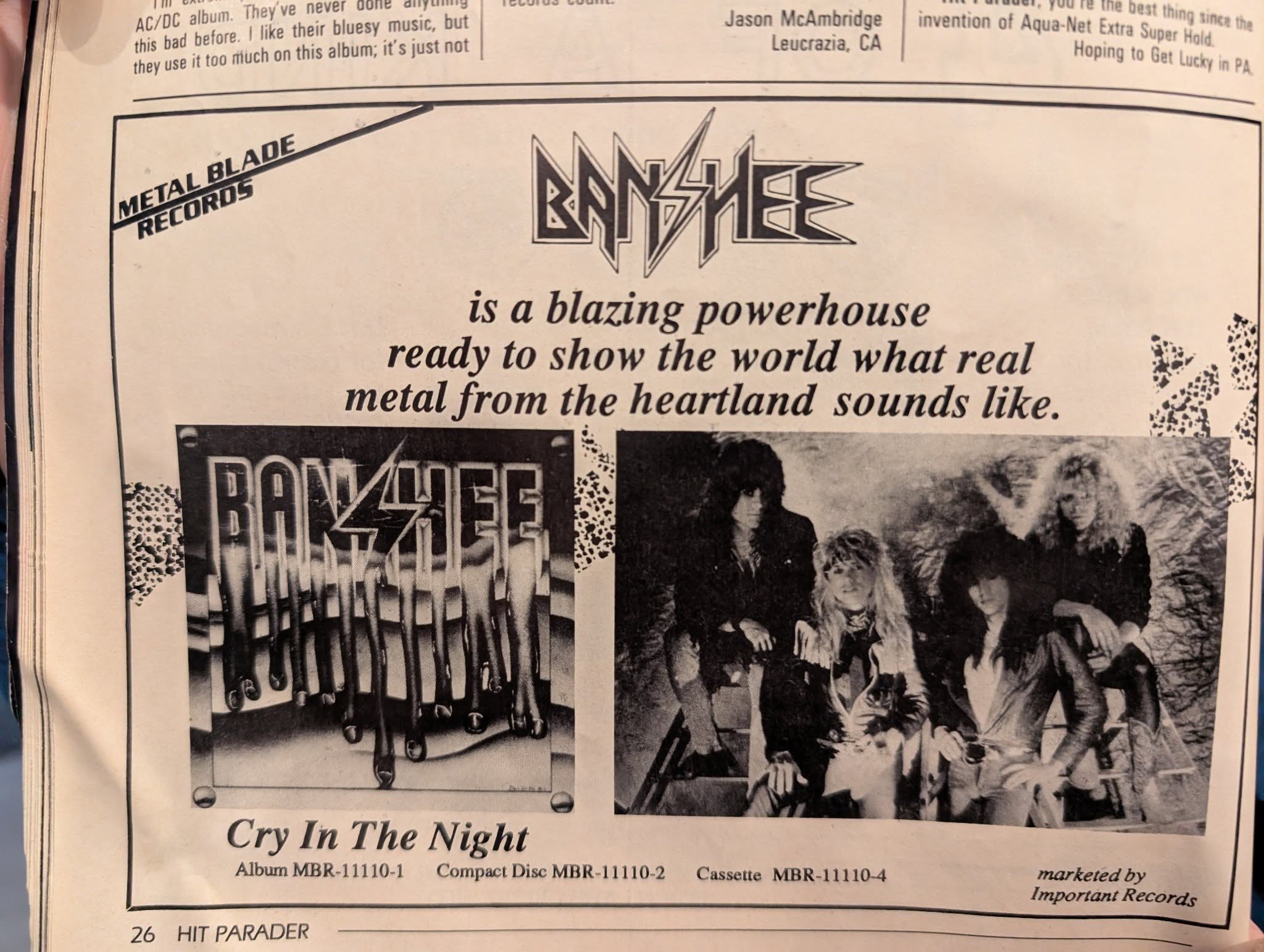 The Metal Blade press ad