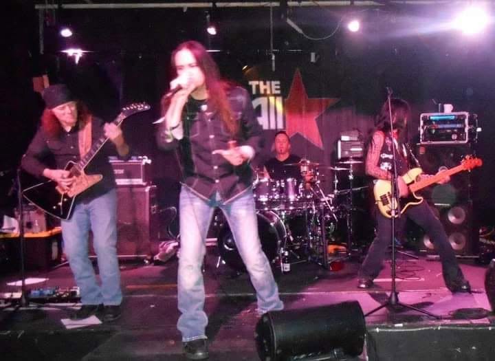 Club stage, full band